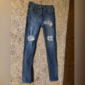 American Eagle Outfitters Distressed Blue Jeggings